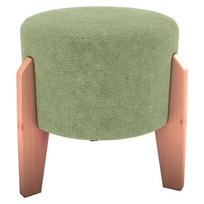 Puff Decorativo Para Sala Luxo 44x44 Cm Boucle F494 Milani Store Oliva