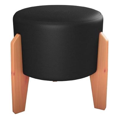 Puff Decorativo Para Sala Luxo 44x44 Cm Corano Milani Store Preto