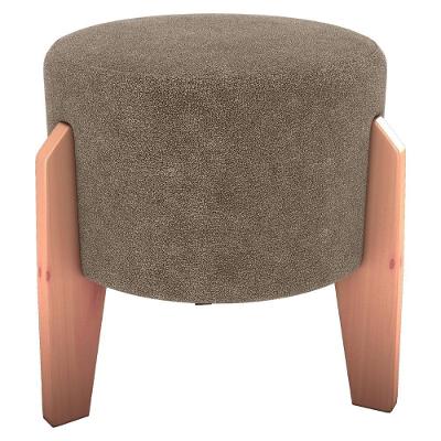 Puff Decorativo Para Sala Luxo 44x44 Cm Boucle F498 Milani Store Marrom