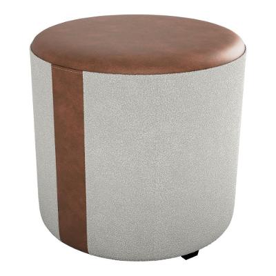 Puff Redondo Copenhage Corano Marrom Boucle Milani Store Natural