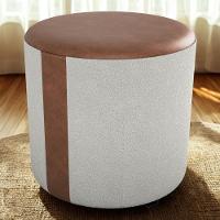 Puff Redondo Copenhage Corano Marrom Boucle Milani Store Natural - 2