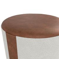 Puff Redondo Copenhage Corano Marrom Boucle Milani Store Natural - 6