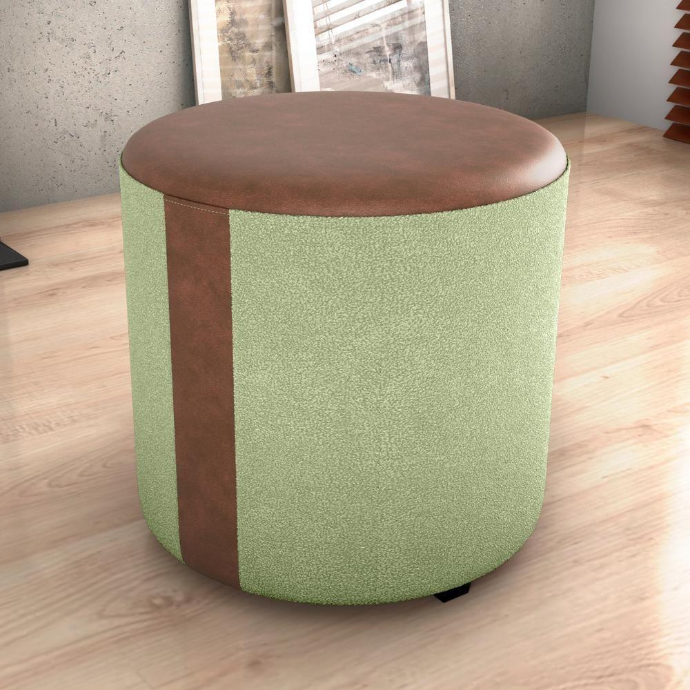 Puff Redondo Copenhage Corano Marrom Boucle Milani Store Oliva - 7