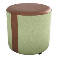 Puff Redondo Copenhage Corano Marrom Boucle Milani Store Oliva - 1