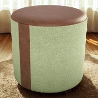 Puff Redondo Copenhage Corano Marrom Boucle Milani Store Oliva - 2