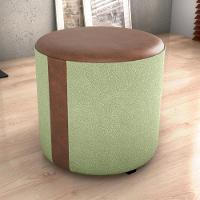 Puff Redondo Copenhage Corano Marrom Boucle Milani Store Oliva - 7