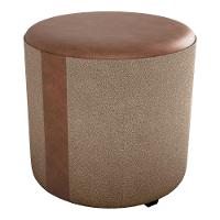 Puff Redondo Copenhage Corano Marrom Boucle Milani Store Marrom - 1