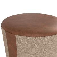 Puff Redondo Copenhage Corano Marrom Boucle Milani Store Marrom - 6