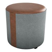 Puff Redondo Copenhage Corano Marrom Boucle Milani Store Cinza - 1