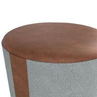 Puff Redondo Copenhage Corano Marrom Boucle Milani Store Cinza - 6