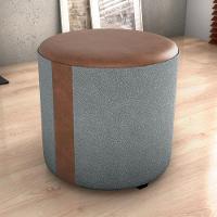 Puff Redondo Copenhage Corano Marrom Boucle Milani Store Cinza - 7