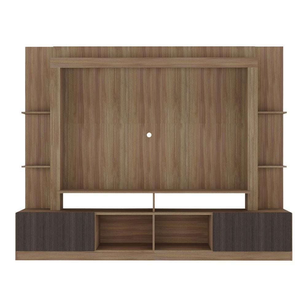 Rack Estante Com Painel Tv 65" E 2 Portas Catar Multimóveis Br3395 Madeirado/tenerife - 2