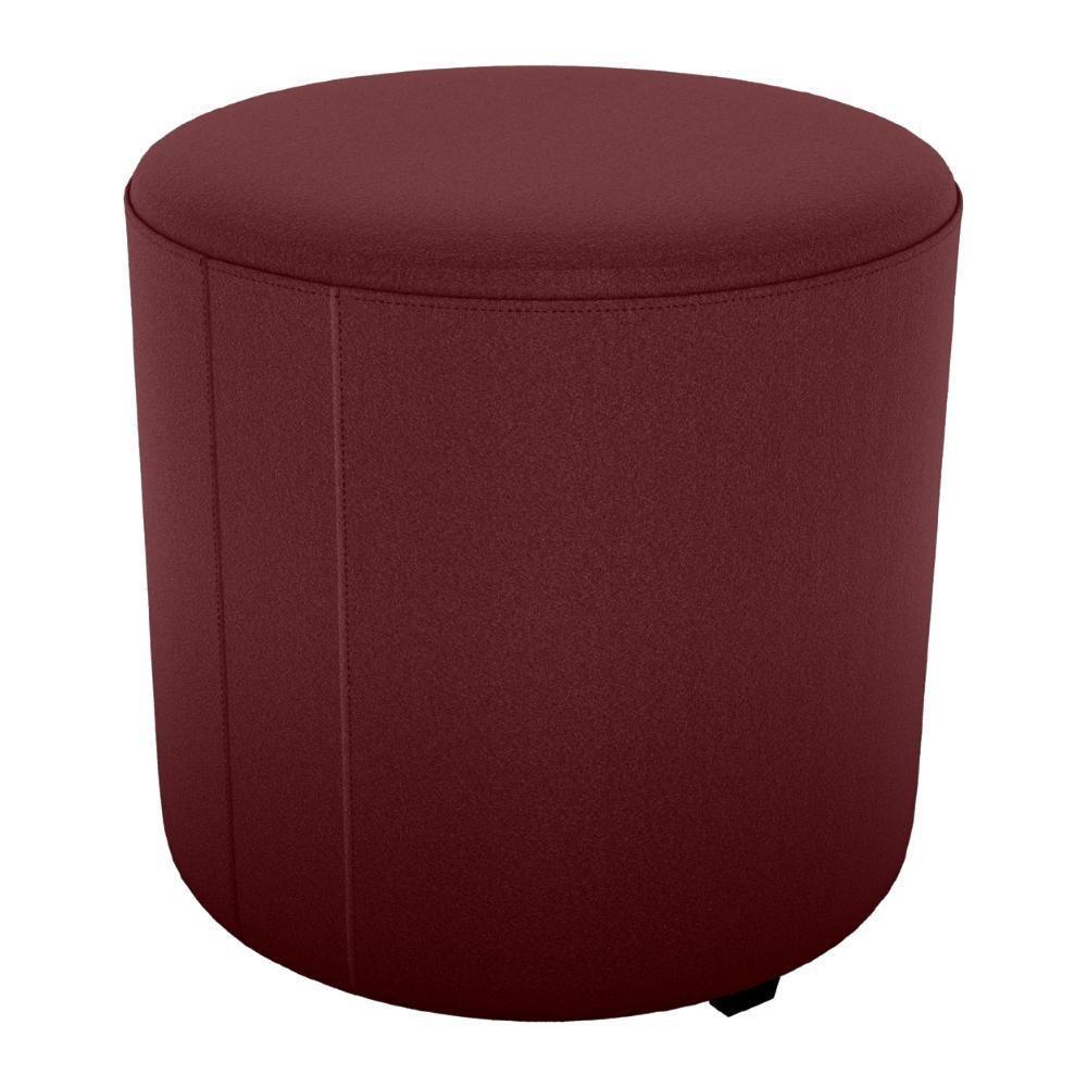 Puff Redondo Decorativo Copenhage 43x43 Cm Veludo Milani Store Vermelho - 1
