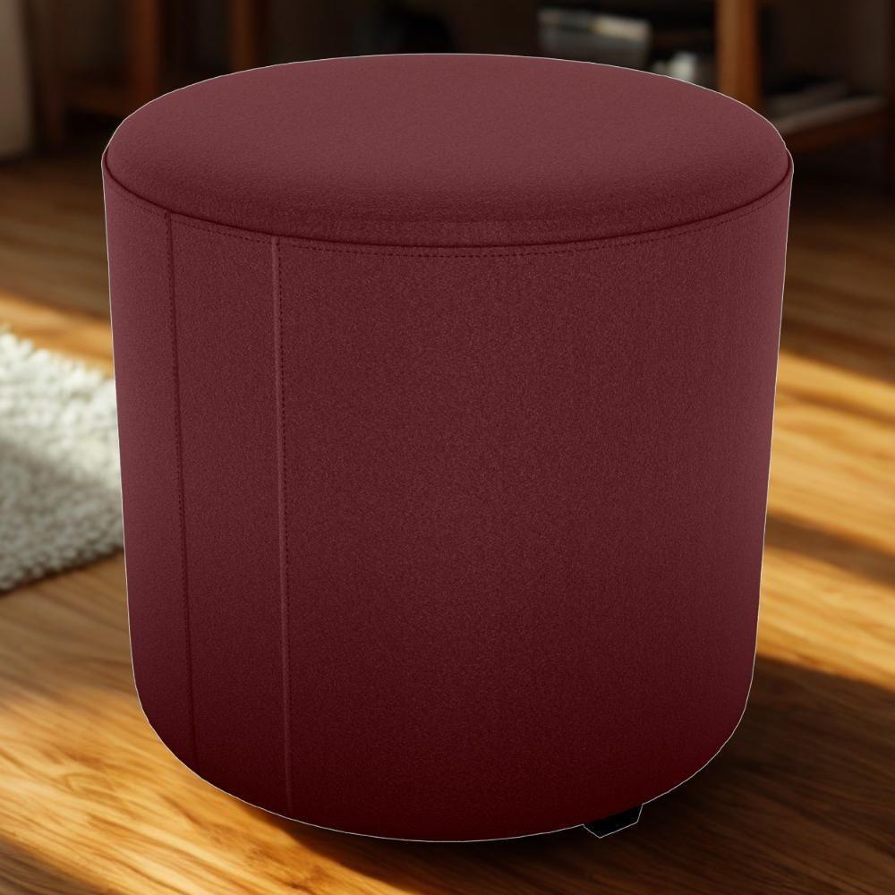 Puff Redondo Decorativo Copenhage 43x43 Cm Veludo Milani Store Vermelho - 5