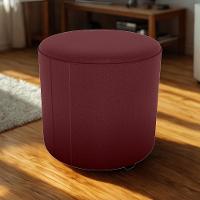 Puff Redondo Decorativo Copenhage 43x43 Cm Veludo Milani Store Vermelho - 3
