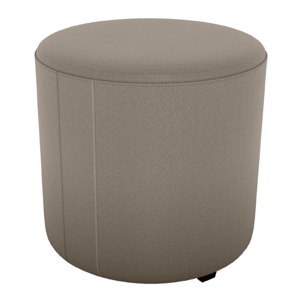 Puff Redondo Decorativo Copenhage 43x43 Cm Veludo Milani Store Marrom Claro - 1