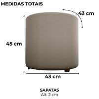 Puff Redondo Decorativo Copenhage 43x43 Cm Veludo Milani Store Marrom Claro - 2