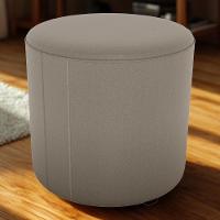 Puff Redondo Decorativo Copenhage 43x43 Cm Veludo Milani Store Marrom Claro