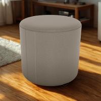 Puff Redondo Decorativo Copenhage 43x43 Cm Veludo Milani Store Marrom Claro - 6