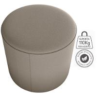 Puff Redondo Decorativo Copenhage 43x43 Cm Veludo Milani Store Marrom Claro - 7