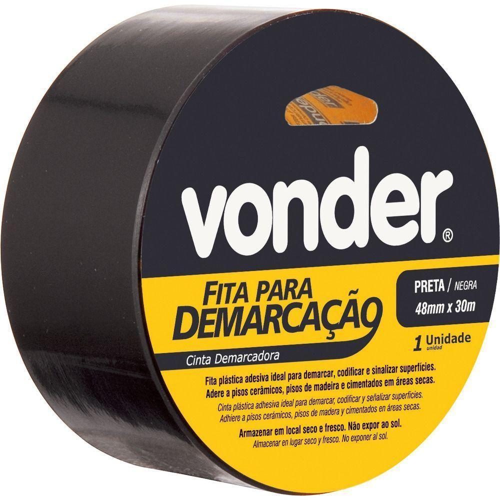 Fita Demarcação Solo 48mmx30m Preta Vonder - 1