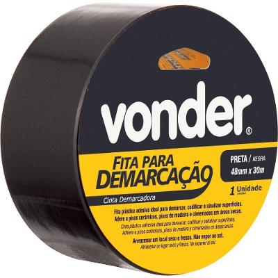 Fita Demarcação Solo 48mmx30m Preta Vonder