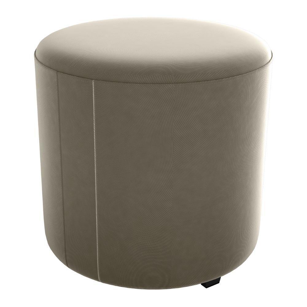 Puff Redondo Copenhage Veludo Maserati Milani Store Marrom Claro - 1