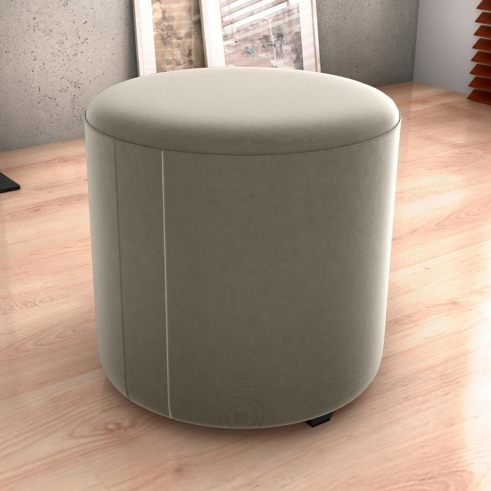 Puff Redondo Copenhage Veludo Maserati Milani Store Marrom Claro - 7