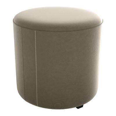 Puff Redondo Copenhage Veludo Maserati Milani Store Marrom Claro