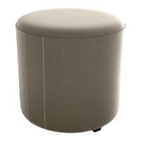 Puff Redondo Copenhage Veludo Maserati Milani Store Marrom Claro - 1