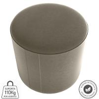 Puff Redondo Copenhage Veludo Maserati Milani Store Marrom Claro - 5