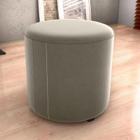 Puff Redondo Copenhage Veludo Maserati Milani Store Marrom Claro - 7