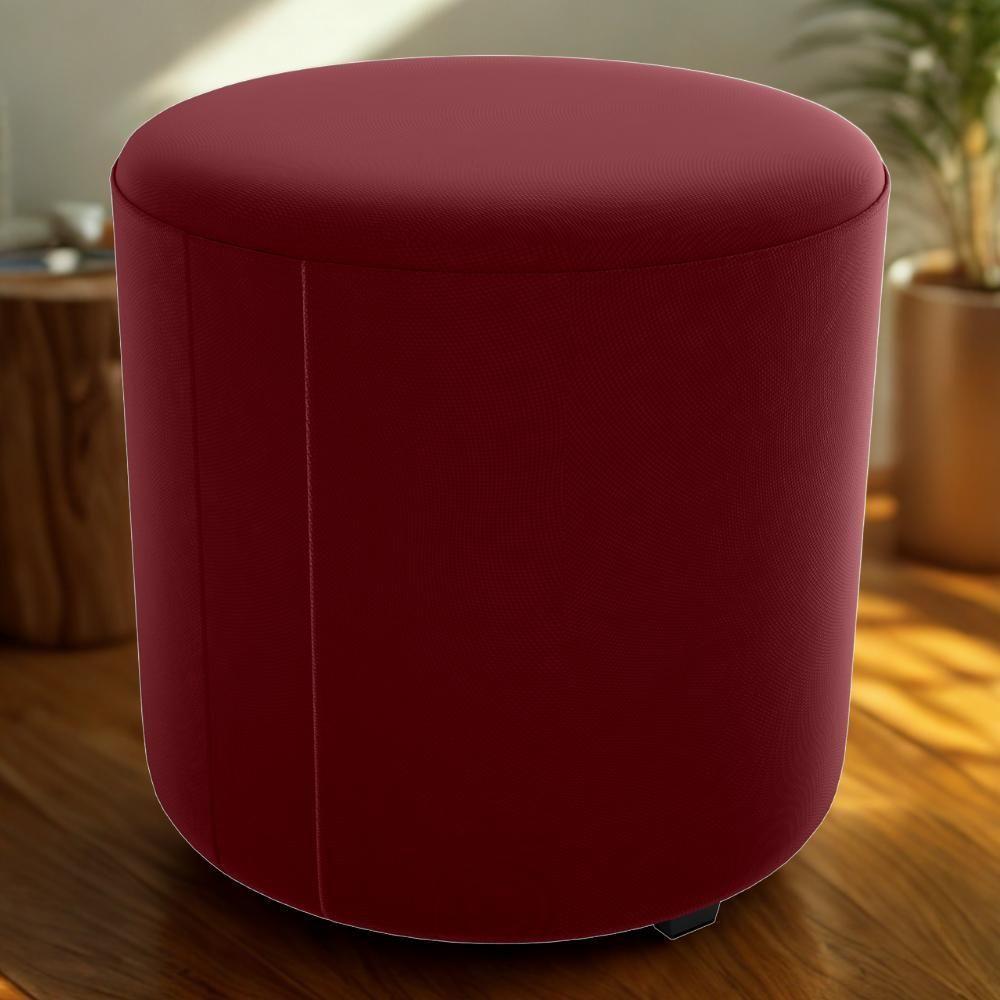Puff Redondo Copenhage Veludo Maserati Milani Store Vermelho - 2