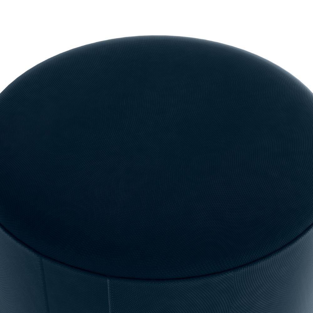 Puff Redondo Copenhage Veludo Maserati Milani Store Azul - 3