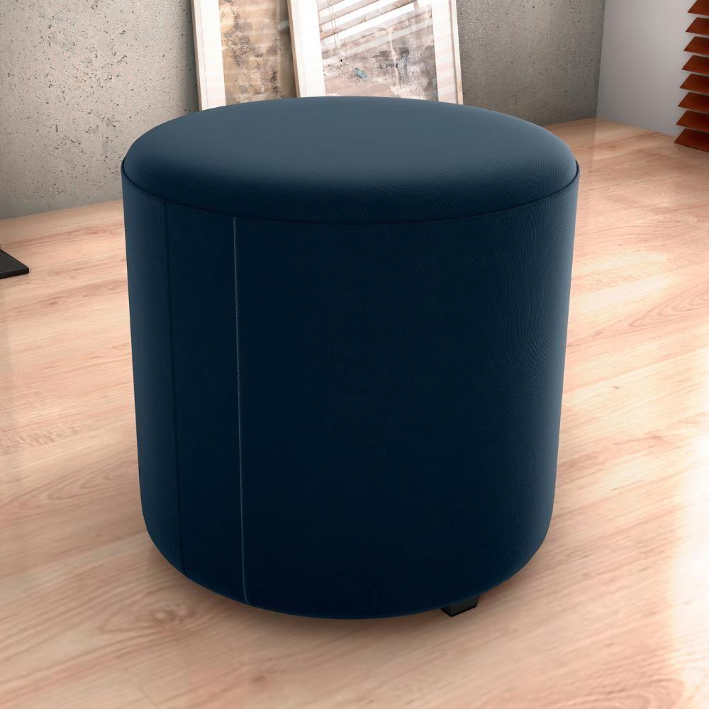 Puff Redondo Copenhage Veludo Maserati Milani Store Azul - 7