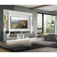Rack Estante com Painel Tv 65 e Espelho Oslo Branco Fumê - 7