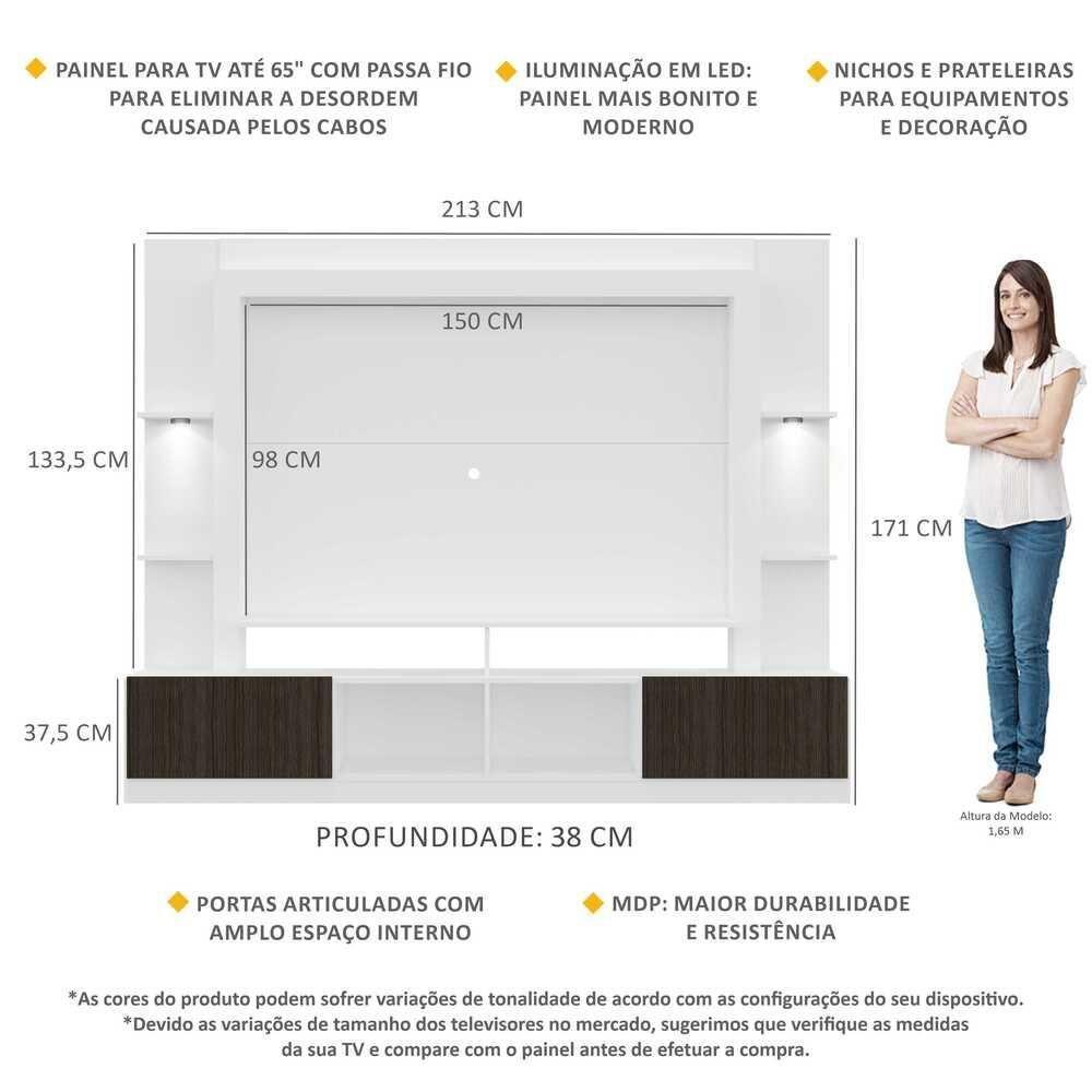 Rack Estante Tv 65´´ Leds Branco/Tenerife - 6