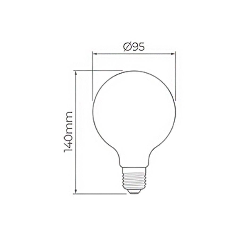 Lâmpada Led Stella Filamento Balloon Milky G95 7w E27 Bivolt 3000k - Luz Amarela - 2
