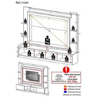 Rack Estante Com Painel Tv 65" E 2 Portas Rio Madeirado - 5