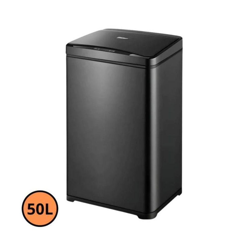 Lixeira Automática Inox Preto Retangular 50 Litros C/ Sensor - 3