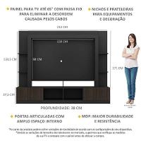 Rack Estante com Painel Tv 65 e 2 Portas Oslo Preto - 9