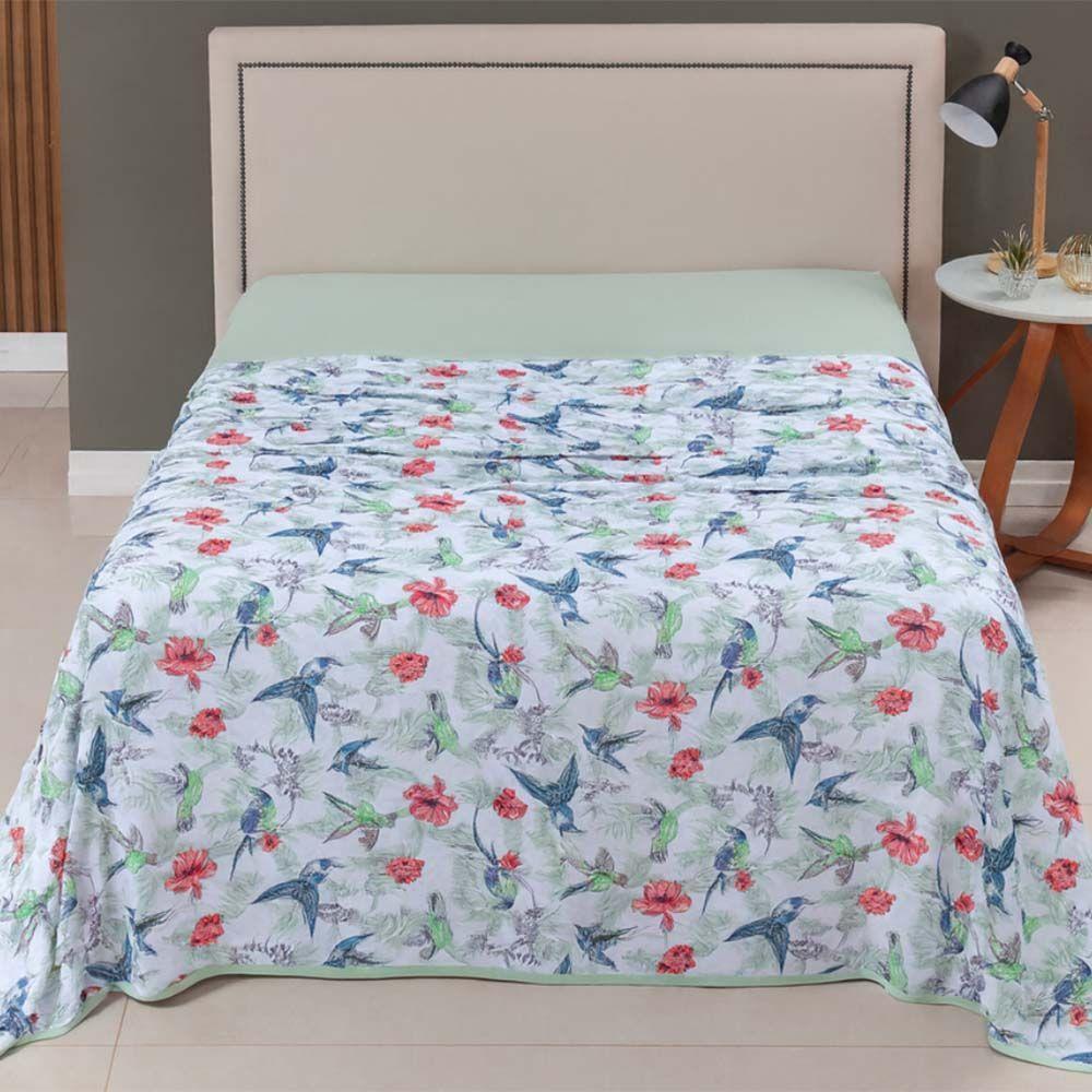 Lençol De Cima Avulso Luar Estampado Solteiro 01 Peça Malha 100% Algodão - Birds - 2