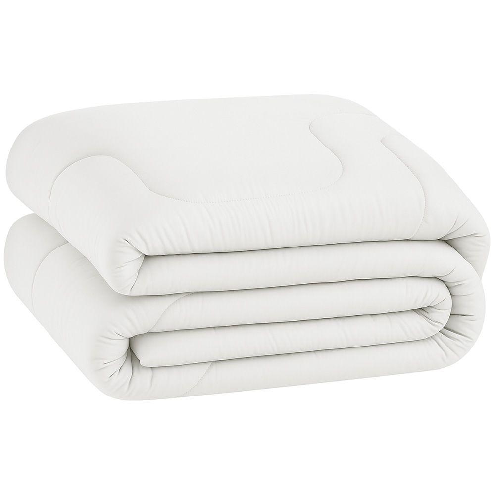 Edredom Bali Liso Queen 01 Peça Micropercal Dupla Face 400 Fios Macio - Branco - 100% Poliéster - 4
