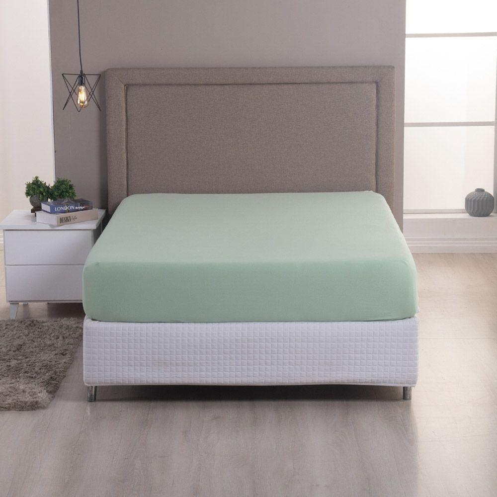 Lençol De Baixo Minimal Solteiro Avulso Com Elástico 01 Peça Malha 100% Algodão - Verde - 2