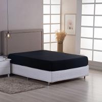 Lençol De Baixo Minimal Solteiro Avulso Com Elástico 01 Peça Malha 100% Algodão - Preto - 1