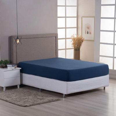 Lençol De Baixo Minimal Casal Avulso Com Elástico 01 Peça Malha 100% Algodão - Azul Marinho