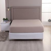 Lençol De Baixo Minimal King Avulso Com Elástico 01 Peça Malha 100% Algodão - Bege - 2