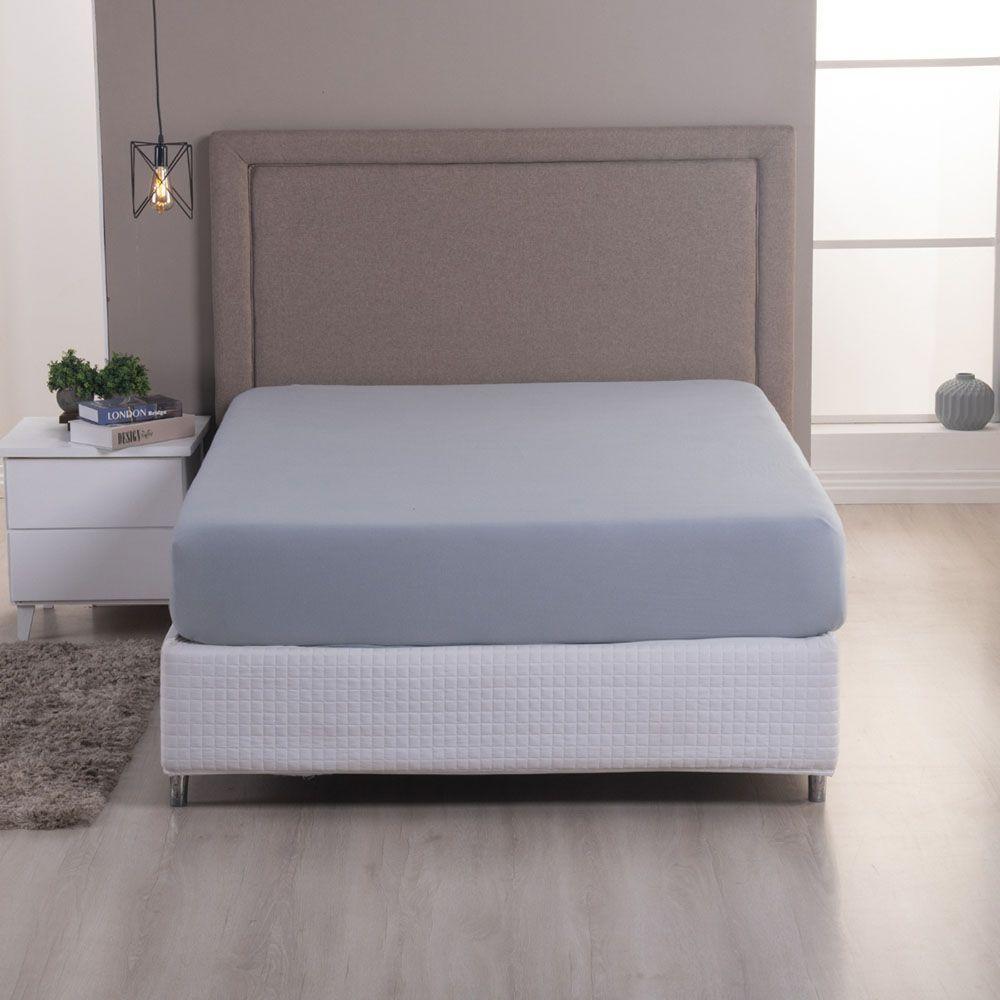 Lençol De Baixo Minimal Casal Avulso Com Elástico 01 Peça Malha 100% Algodão - Cinza - 2