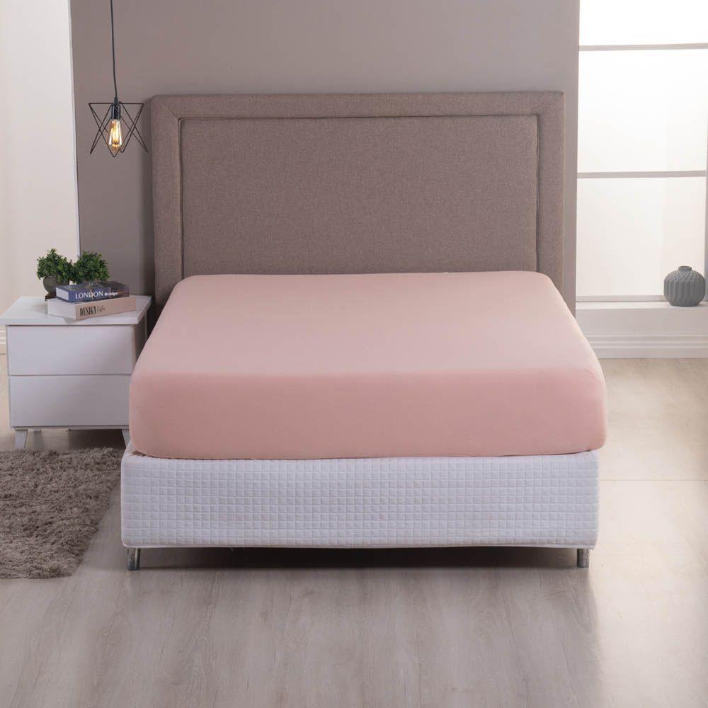 Lençol De Baixo Minimal Solteiro Avulso Com Elástico 01 Peça Malha 100% Algodão - Salmão - 2