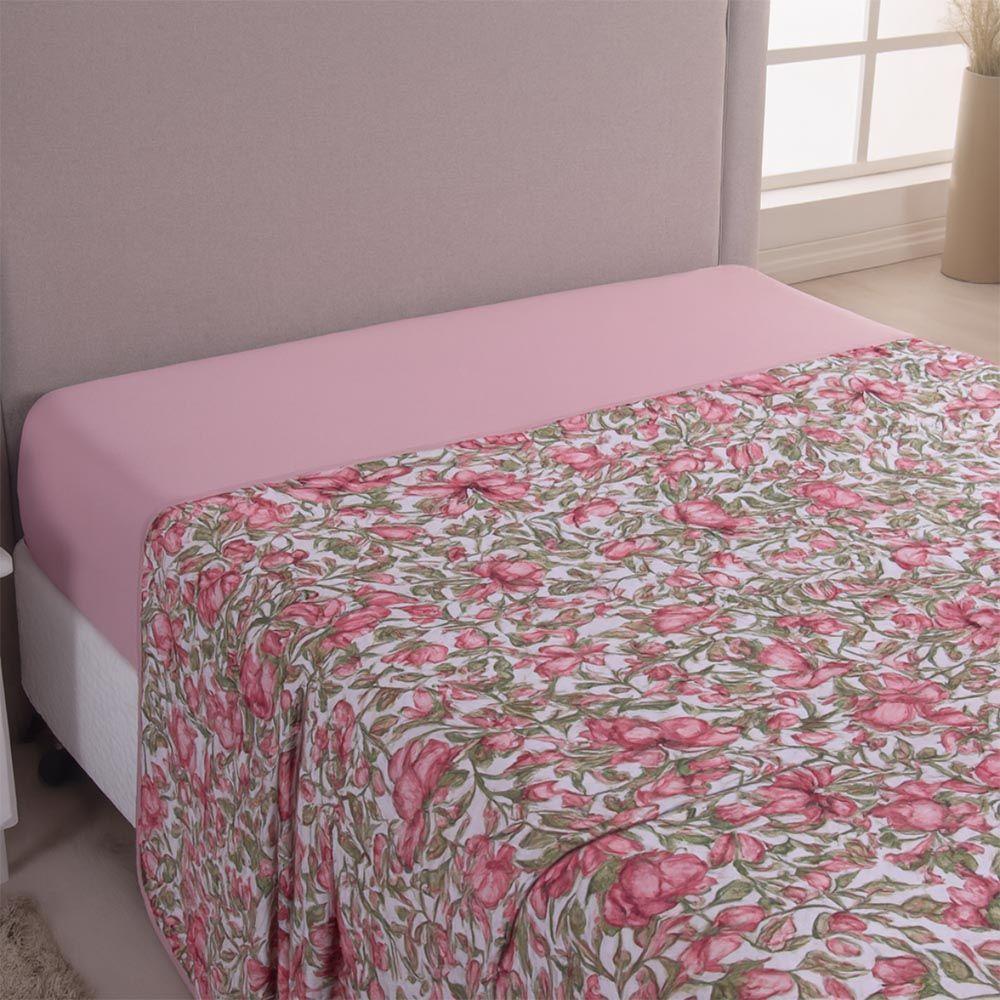 Lençol De Cima Avulso Luar Estampado King 01 Peça Malha 100% Algodão - Floral - 3